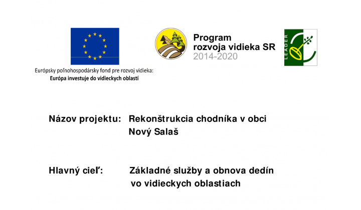 Rekonštrukcia chodníka v obci Nový Salaš