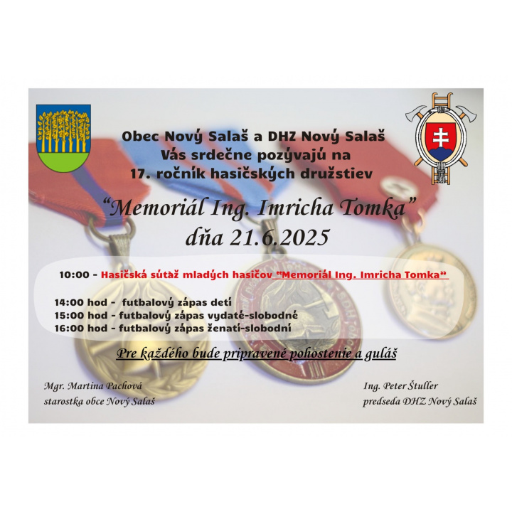 Memoriál  Ing. Imricha Tomku - 21.06.2025
