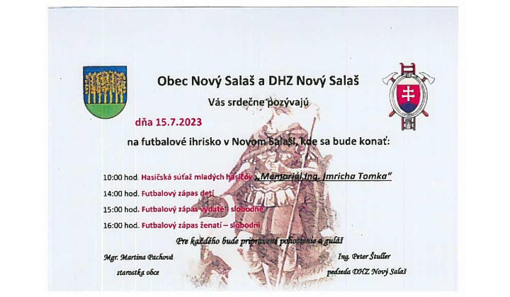 MEMORIÁL Ing. Imricha Tomka  15.7.2023