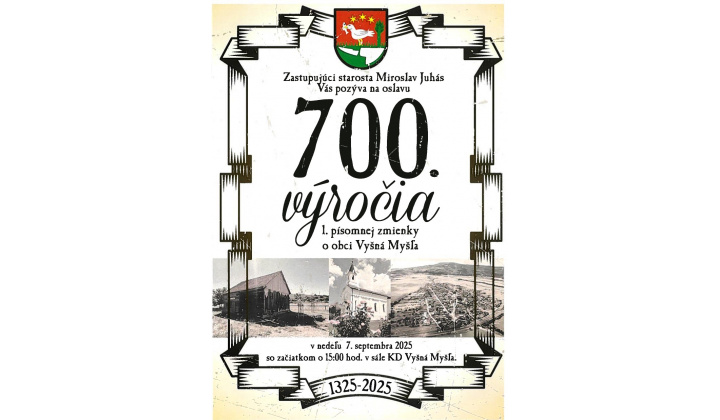 Oslavy 700. výročia 1. písomnej zmienky o obci Vyšná Myšľa